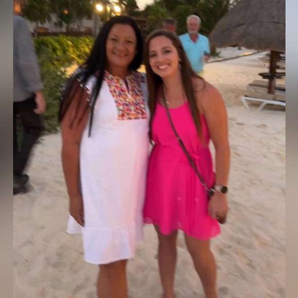 White Woman’s Dress with Colorful Embroidery - Picture 12 of 16